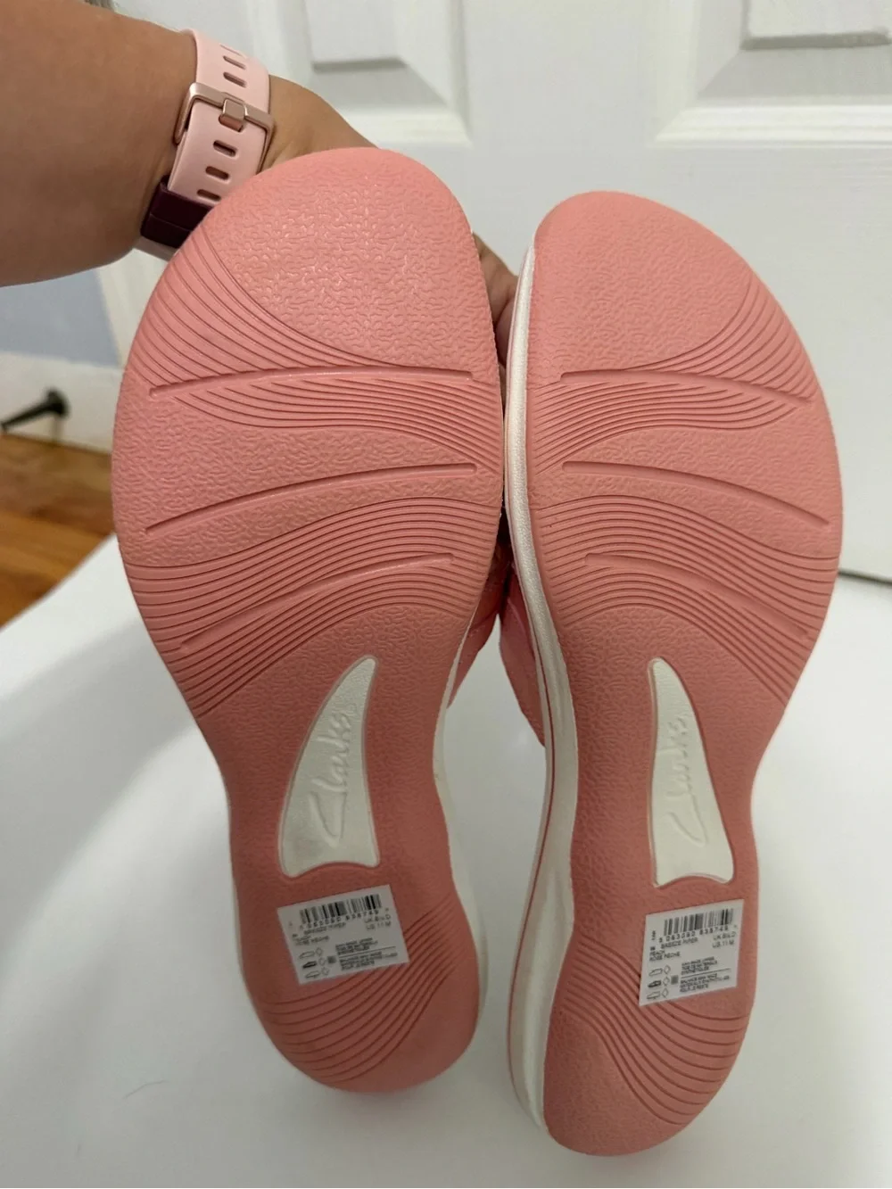 Clark’s pink cloud steppers sandals new women’s size 11 comfort‎ slip on summer